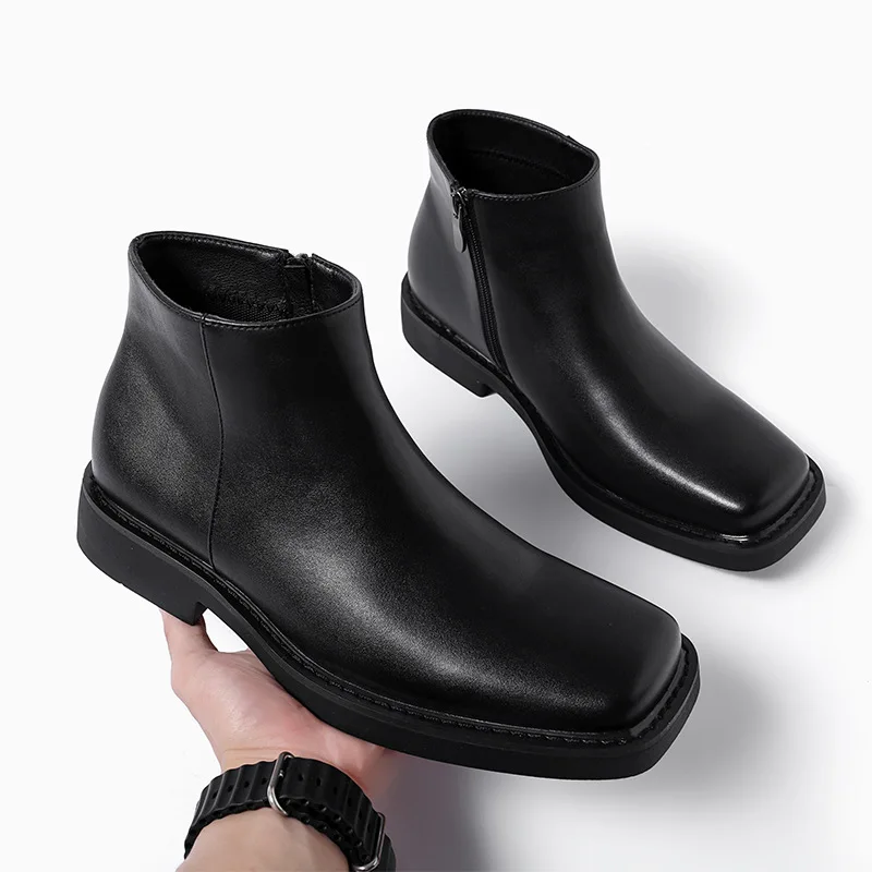 Men'S Fashion Formal - Zwart Nieuwe Mode Mannen Casual Lederen