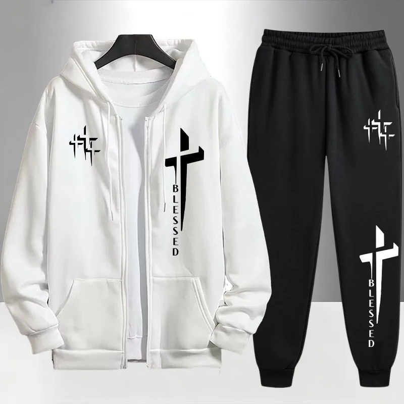 Mens Fashion Urban - Urban Causal Fashion Hoodies Buitenkledingsets Cross