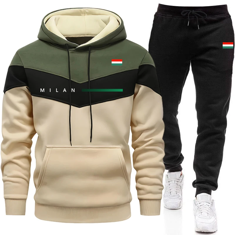 Mens Fashion Urban - Italië Mode Herenhoodies Set Dagelijks Casual