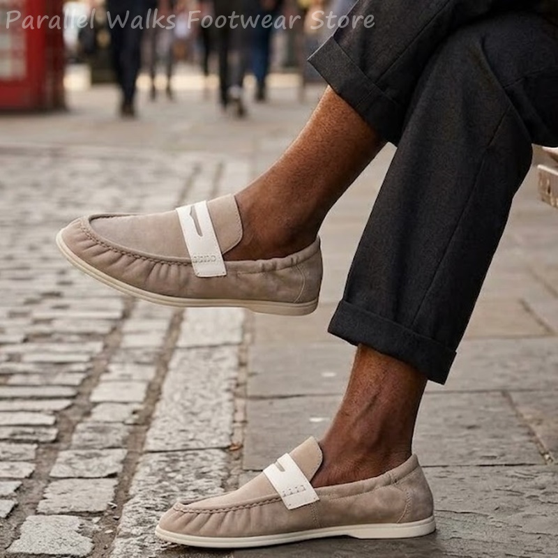 Suede Loafers Men - Heren zachte suède loafers, elastische instapschoenen,