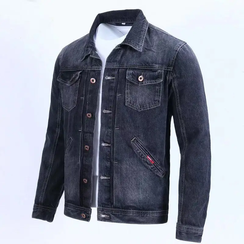 Men'S Fashion Light Jacket - GELITAYIN Mannelijke Jean Jassen Knop Brede
