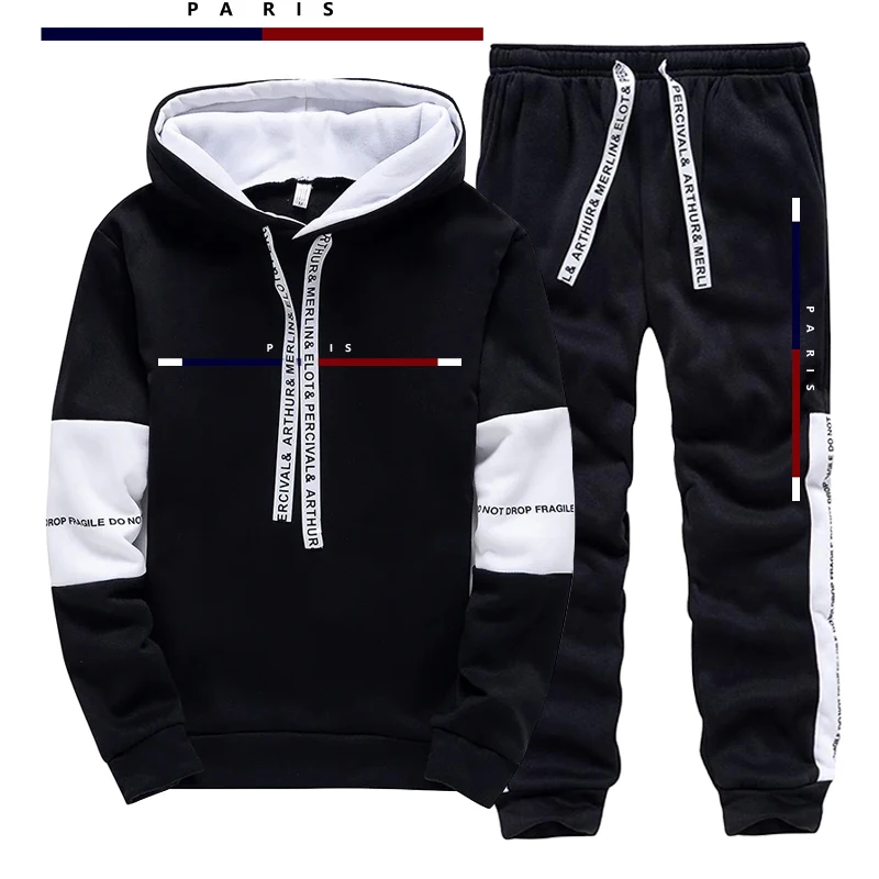 Mens Fashion Urban - Parijse mode bedrukte herenset/hoodie/broek herfst dagelijks
