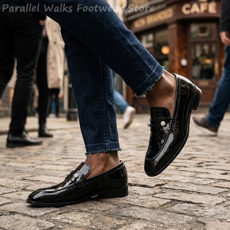 Heren zwarte lakleer imitatie  - Suede Loafers Men recensie en prijs