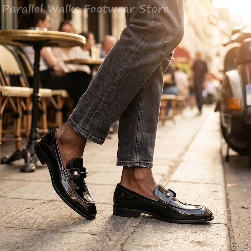 Heren zwarte lakleer imitatie  - Suede Loafers Men recensie en prijs