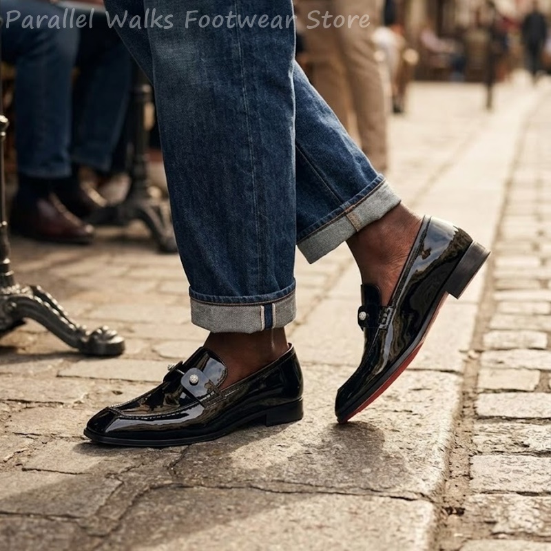 Heren zwarte lakleer imitatie  - Suede Loafers Men recensie en prijs