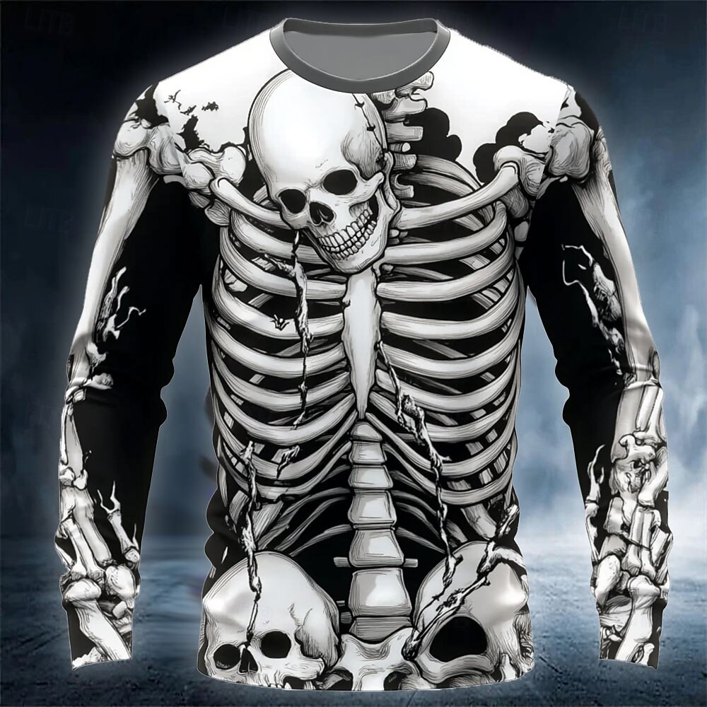 Grappig 3D Schedelprint Heren  - Men'S Fashion Y2K recensie en prijs